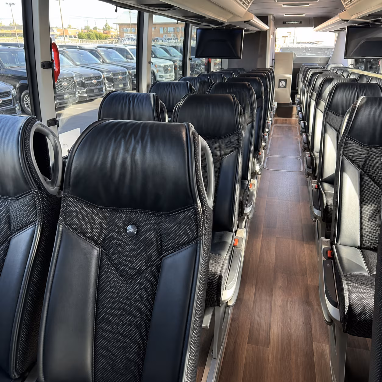 madera charter bus rental interior