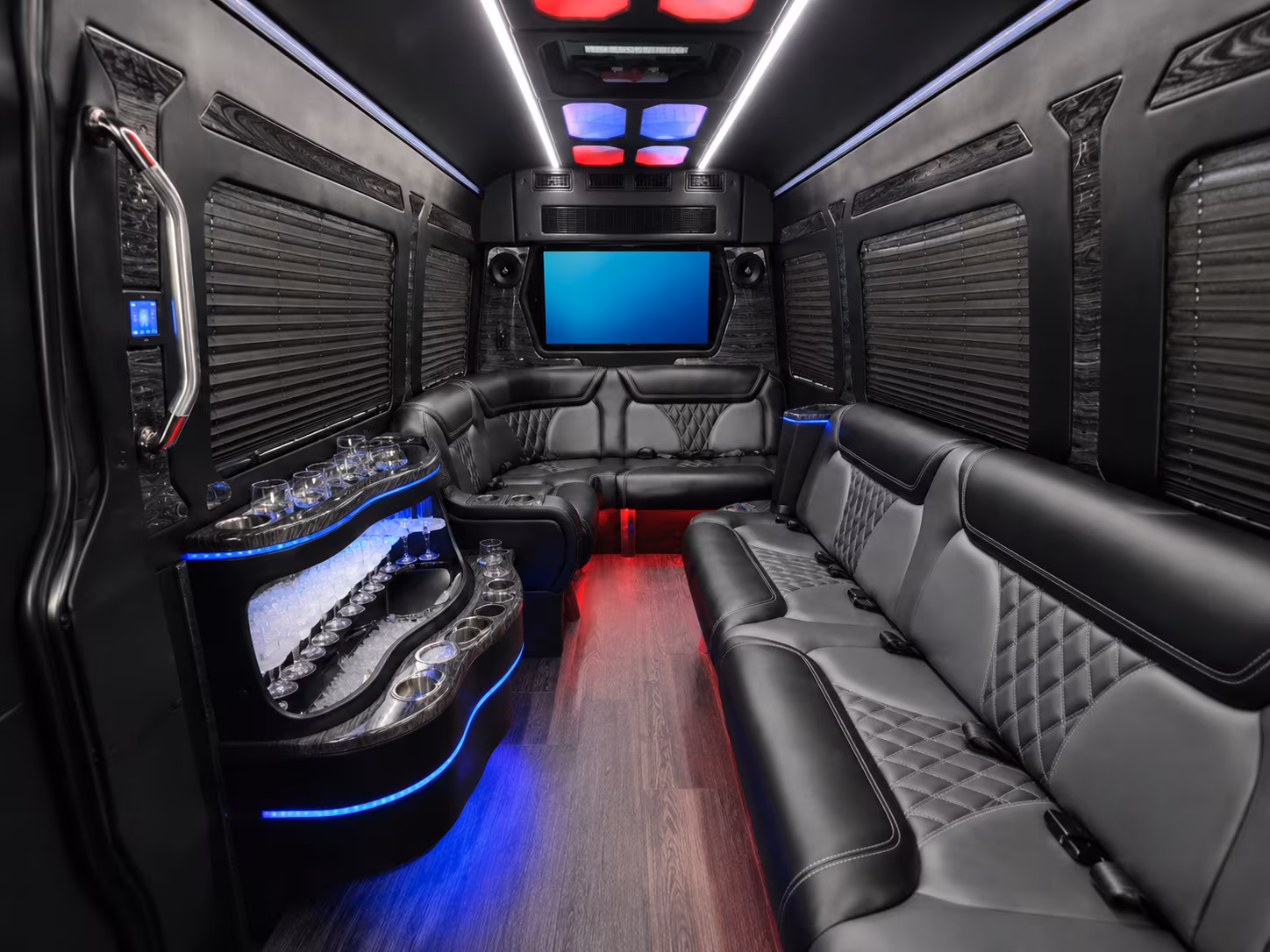 visalia 25 passenger party bus interior